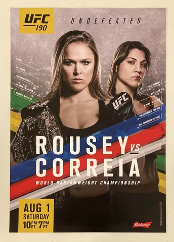 UFC 190 Poster, Unsigned, Ronda Rousey, Bethe Correia, 27x39 Cover