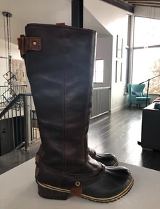 SOREL SLIMPACK TALL 8 NUTMEG BROWN EQUESTRIAN Riding Rain Waterproof RARE Buckle - Picture 1 of 11