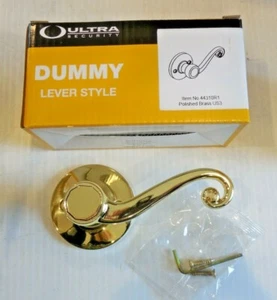 Pack of 6 Ultra Hardware Door Knob Lever Style Dummy 44310R1 Polished Brass - Picture 1 of 2
