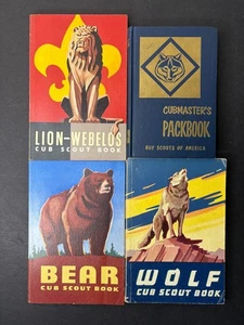 Lot of 4 Vintage 1957-1961 BSA Cub Scout Books Wolf Bear Lion-Webelos Packbook - Bild 1 von 4