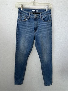 Women's Old Navy Rockstar Super Skinny High Rise Dark Wash Stretch Jeans Size 4 - Picture 1 of 13
