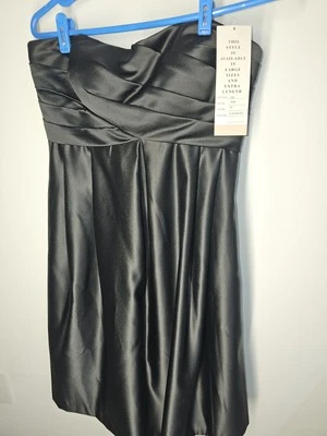 Vestido de Dama de Honor Bill Levkoff Negro Sin Tirantes Talla 10 NUEVO CON ETIQUETAS  Foto 1 de 4