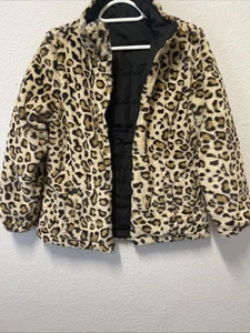 Weatherproof Girls Faux Fur Leopard Cheetah Jacket Sz. 14/16 - Picture 1 of 4
