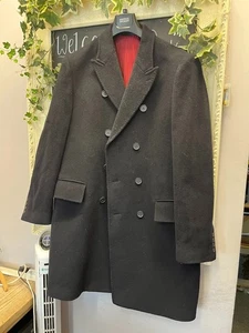 Marks And Spencer Coat Overcoat Luxury Lanificio Cashmere Blend Black XL - Picture 1 of 4