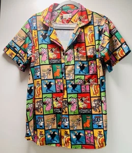 Vintage Cartoon Network Animation Characters Camp Shirt Size M 1990s Gen Z Icons - Picture 1 of 5
