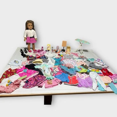 Lot Of 86 Pieces: American Girl Doll & Clothes, Shoes Ironing Board Accessories - Image 1 of 4