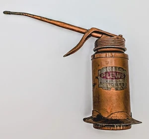 Vintage Plews Ölkanisterpumpe - Hebelwirkung Kupferfarben Metallöler Made in USA - Bild 1 von 9