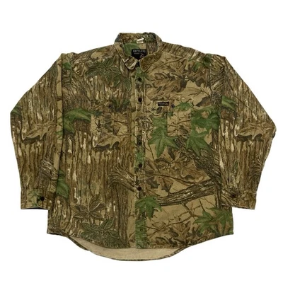 Vintage Rattlers Brand Real Tree Camo Long Sleeve Shirt L Made in USA Hunting - Image 1 of 4