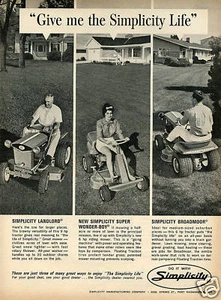 1965 Print Ad of Simplicity Landlord Wonder Boy Broadmoor Lawn Yard Tractor - Picture 1 of 2