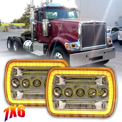 For International Harvester 9900 4700 4800 4900 8100 3800 7x6" Led Headlight 2PC - Image 1 of 4