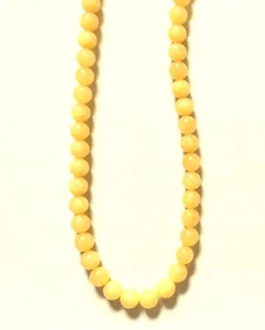24" natural yellow Aragonite bead (10mm) necklace - Picture 1 of 1