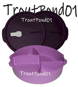 Tupperware Crystalwave Microwave Bowl Divided Plate Lunch Dish Dewberry Purple - Picture 1 of 6