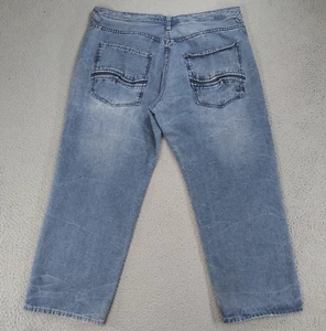 ENYCE Jeans Mens 44x30 Blue Denim Medium Wash High Rise Baggy Y2K Urban Skater - Picture 1 of 18