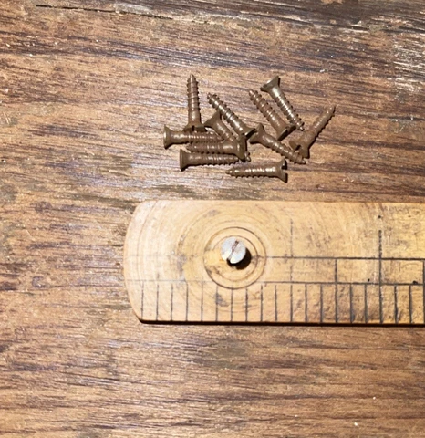 Antique Wood Screws Flat Head Slotted #1 X 3/8” Steel American Made Old Rusty Cover