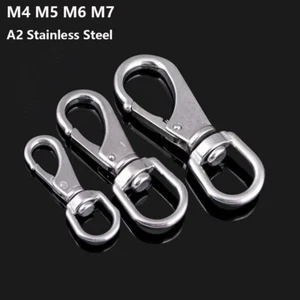 A2 Stainless Steel Bag Clasps Lobster Swivel Trigger Clips Snap Hook M4 M5 M6 M7 - Picture 1 of 11