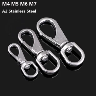 A2 Stainless Steel Bag Clasps Lobster Swivel Trigger Clips Snap Hook M4 M5 M6 M7 - Image 1 of 4