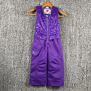 Obermeyer I-Grow Bib Snowsuit Girl's Size 4 Adjustable Ski Suit Purple Winter - Picture 1 of 11