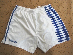 Short Adidas Football Blanc bleu Losange Polyester 90'S vintage - 46 / L - Picture 1 of 8
