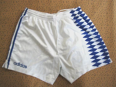 Short Adidas Football Blanc bleu Losange Polyester 90'S vintage - 46 / L - Photo 1/4