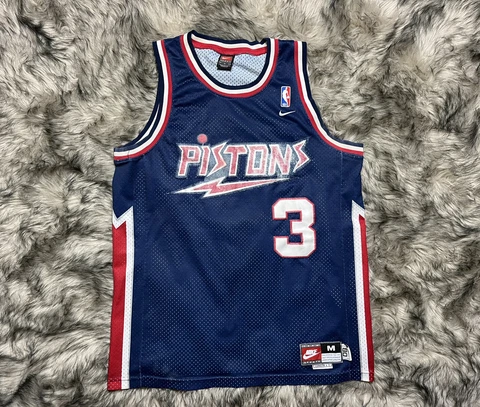 VTG 2000s Detriot Pistons Ben Wallace #3 NBA Nike Jersey Size M Length +2 Cover
