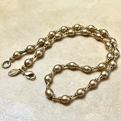 Collar Gargantilla Carolee Tono Dorado Cuentas, Acabado Satinado Mate, Delicado Estate 16" Foto 1 de 4