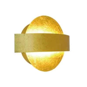 Wall Light Round Golden Leaf Light 19cm Luxury Mid Century Modern Light New - Picture 1 of 5