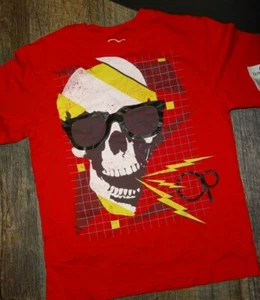 shirt t-shirt ~ smiling skull w/ sunglasses SMALL / 6 - 7 - Picture 1 of 2