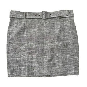 H&M Plus Sz 18 Skirt With Belt Dark Gray Glen Plaid Check Knee Length Schoolgirl - Picture 1 of 10