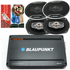 BLAUPUNKT AMP1604 4 CH 1600W AMP + 4x SPEAKERS 6"x9" 1500W + 4 GA AMP KIT