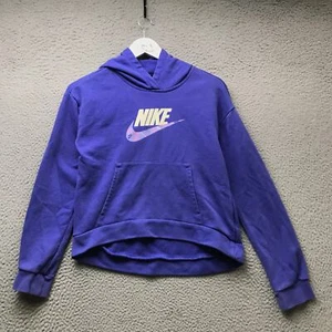 Nike Sportswear Club Sweatshirt Hoodie Girls Youth XL Graphic Swoosh Purple - Picture 1 of 7