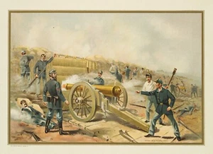 1899 Print - "Siege and Barbette Guns Fort Haskell,1865" - Picture 1 of 1