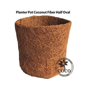 planter pot coconut fiber handmade organic hanging,stick,homedecor-half Oval - Picture 1 of 5