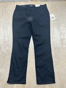 NYDJ Jeans Sz 12 Black Sheri Slim Ankle Riveted Slits Sz 12 New! $99 Lift Tuck - Picture 1 of 4