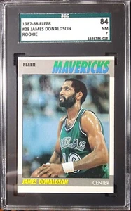1987-88 Fleer Basketball [Base] Rookies #28 James Donaldson RC DAL NM SGC 7 (84) - Bild 1 von 13