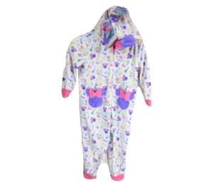 Disney Store Girls 4 Pajamas Minnie Mouse Unicorn Fleece One Piece Jumpsuit EUC - Picture 1 of 3