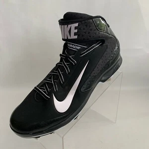 Nike Air Huarache Pro Mid Black Baseball Cleats Lace Up (599235-001) Size 13 NEW - Picture 1 of 11