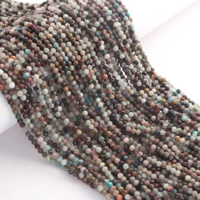 Bolas de ópalo de Perú de 5 hebras, cuentas de bolas facetadas, cuentas de piedras preciosas de ópalo de Perú, joyas Foto 1 de 4