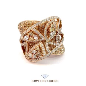 Anillo de lujo Buchwald oro rojo 750 oro con diamantes y brillantes elegantes 7,24 quilates - Imagen 1 de 3