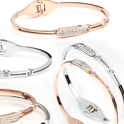 Armband Armreif Edelstahl Strasssteine Damen – Edler Armschmuck Neu & Elegant - Bild 1 von 4
