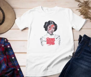 Nueva Camiseta Princesa Leia Rebelde David Bowie Camisa, Princesa Leia Camisas, Star Wa - Imagen 1 de 4