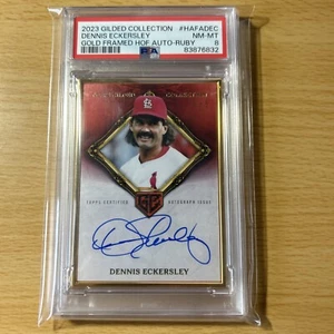 2023 Topps Gilded Collection Dennis Eckersley HOF Gold Frame Auto Ruby5/5 PSA 8 - Picture 1 of 5