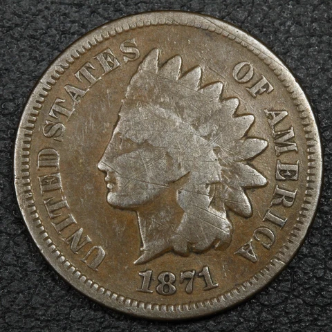 1871 Indian Head Copper Cent Cover