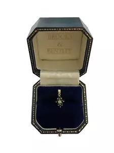 Sapphire and Diamond Pendant 9ct Gold Sapphire Pendant Gold Vintage Pendant - Picture 1 of 13