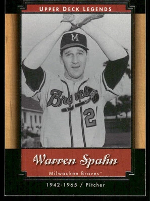 Warren Spahn 2001 Upper Deck Legends Milwaukee Braves #48 Near Mint or Better - Image 1 of 2
