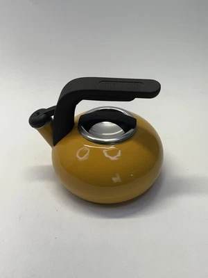 KitchenAid 1,5 cuartos Tetera amarilla silbante tetera mediados de siglo moderna limpia Foto 1 de 4