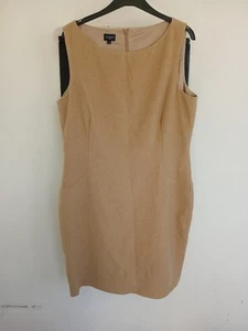HOBBS London Sleeveless Wool Blend -Camel Hair Tan Dress Size 18 - Picture 1 of 10