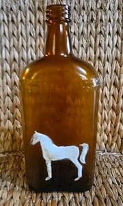 Rare White Horse Distillers Amber Glass Whiskey Bottle Glasgow Scotland - Picture 1 of 5