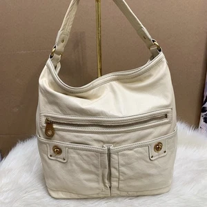 MARC JACOBS Large Vanilla Leather FARIDAH Totally Turnlock Shoulder Bag Hobo - Bild 1 von 24
