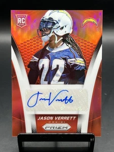 2014 Panini Prizm Jason Verrett #AR-JV Auto Rookie Red Prizm /75 RC - Picture 1 of 2