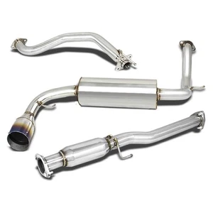 4.5" BURNT SS TIP MUFFLER CATBACK EXHAUST FOR 88-91 HONDA CR-X HB 3DR D15/D16 - Picture 1 of 1